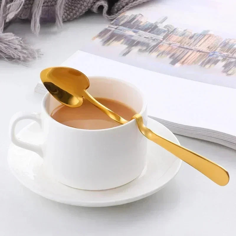 Kitchen Tableware Creative Shape Coffee Spoon Honey Shape Tea Coffee Cup Hanging Spoons Stainless Steel Heart Teaspoon Tools