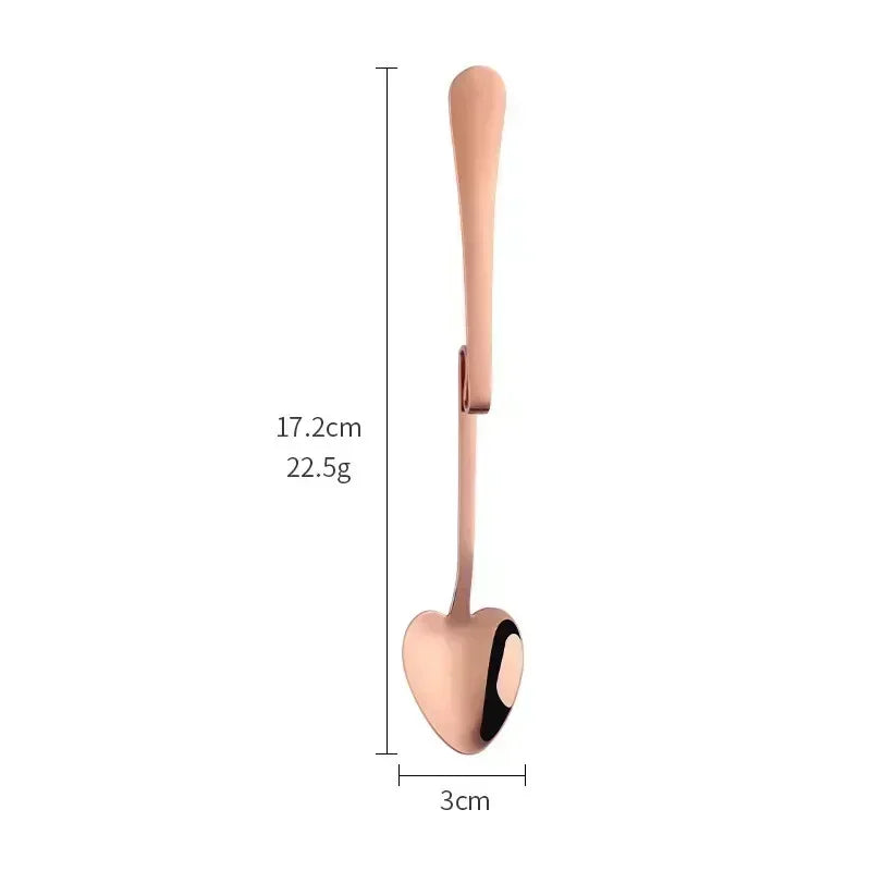 Kitchen Tableware Creative Shape Coffee Spoon Honey Shape Tea Coffee Cup Hanging Spoons Stainless Steel Heart Teaspoon Tools