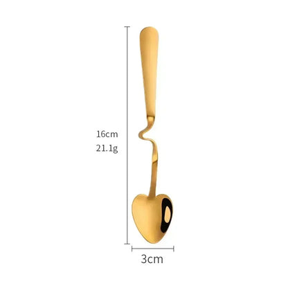 Kitchen Tableware Creative Shape Coffee Spoon Honey Shape Tea Coffee Cup Hanging Spoons Stainless Steel Heart Teaspoon Tools